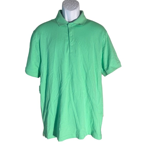 UNDER ARMOUR Men's Short Sleeve Button Down Green Polo Shirt Large - Picture 1 of 6